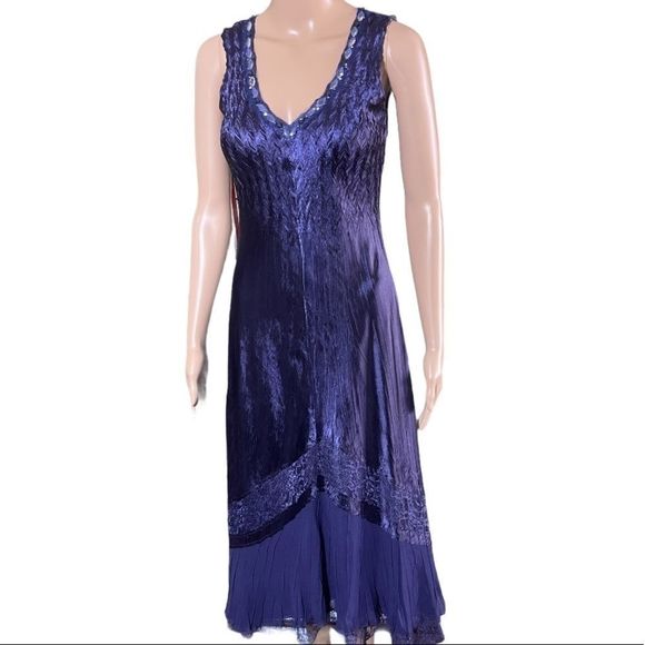Komarvo Embellished Mixed Media Dress Size Small - Picture 1 of 15
